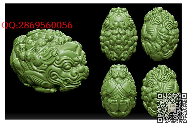 9 狮子核雕_STL圆雕图立体模型3d打印核雕精雕图浮雕图